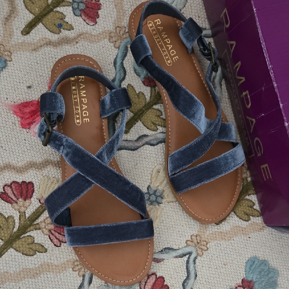 Rampage Sandals Blue Velvet